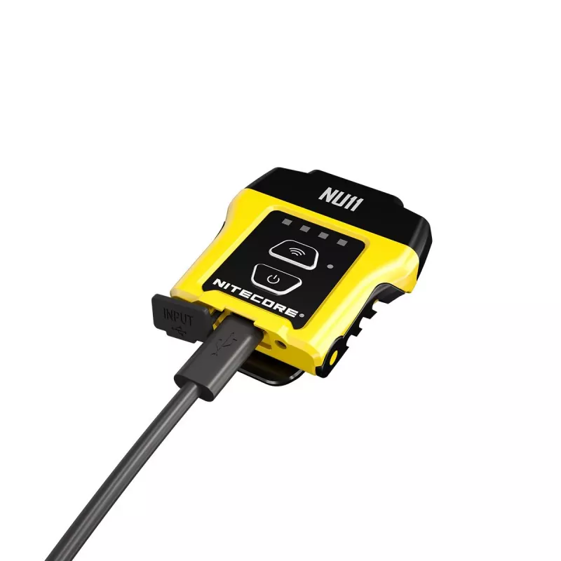 Nitecore NU11 Antgalvinis žibintuvėlis — 150 lm, IPX5, įkraunamas per USB, 41 g, geltona/juoda