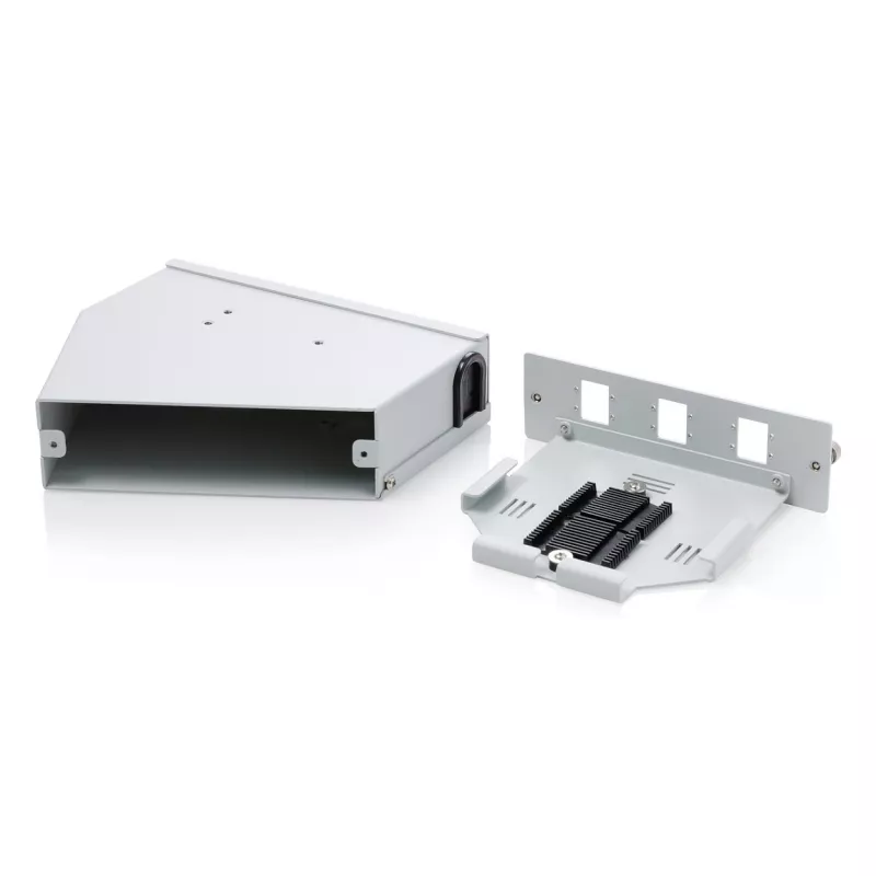 DIN bėgio šviesolaidžių splaisų skirstytuvas DIGITUS DN-96894 — kampuotas, 6 SC SX / LC DX, aliuminis, pilkas