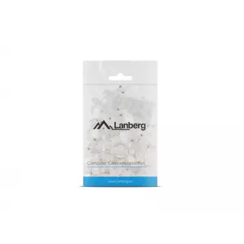 LANBERG RJ-45 kištukas PLU-6000 Cat6 U/UTP kabeliams, permatomas/baltas, 100 vnt. pakuotė