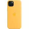 Silicone dėklas Apple iPhone 15 Plus MagSafe oranžinis