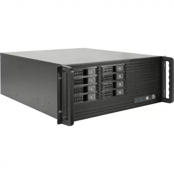 Rackmount korpusas INTER-TECH IPC 4U-4508 juodas – 4U serverio/kompiuterio korpusas, montuojamas į stelažą