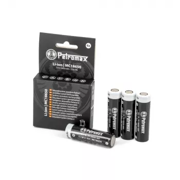 Li-Ion baterijos 18650, 3450 mAh, 4 vnt. rinkinys (skirtos LED žibintui Petromax LM500)