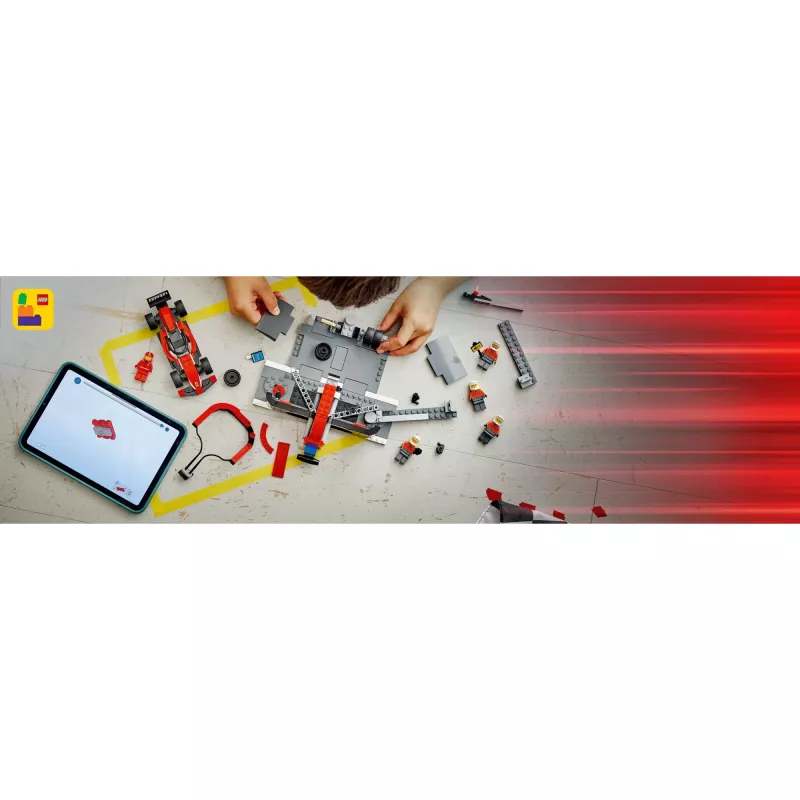 LEGO City F1 Pit Stop rinkinys 60443 – Ferrari F1 automobilis, 322 detalės, 5 minifigūrėlės, nuo 6 metų