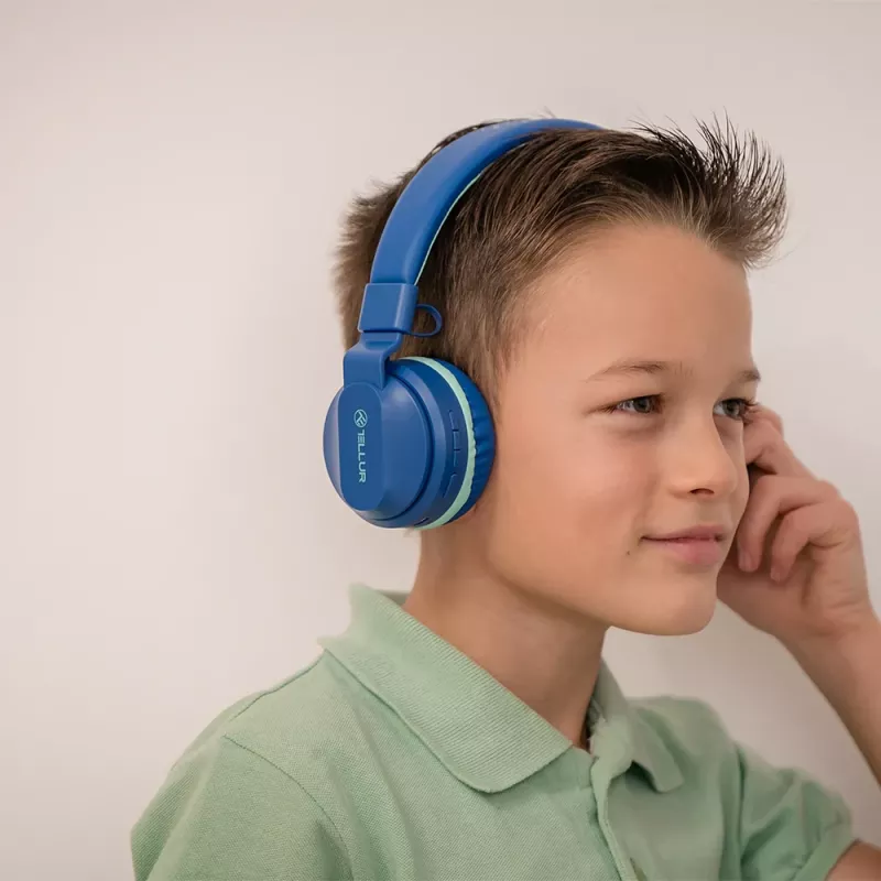 Ausinės Tellur Buddy Bluetooth virš galvos, mėlynos