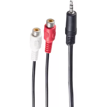 Garso kabelis ShiverPeaks BS30771-1.5 1,5 m 3,5 mm į 2 RCA juodas