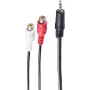 Garso kabelis ShiverPeaks BS30771-1.5 1,5 m 3,5 mm į 2 RCA juodas