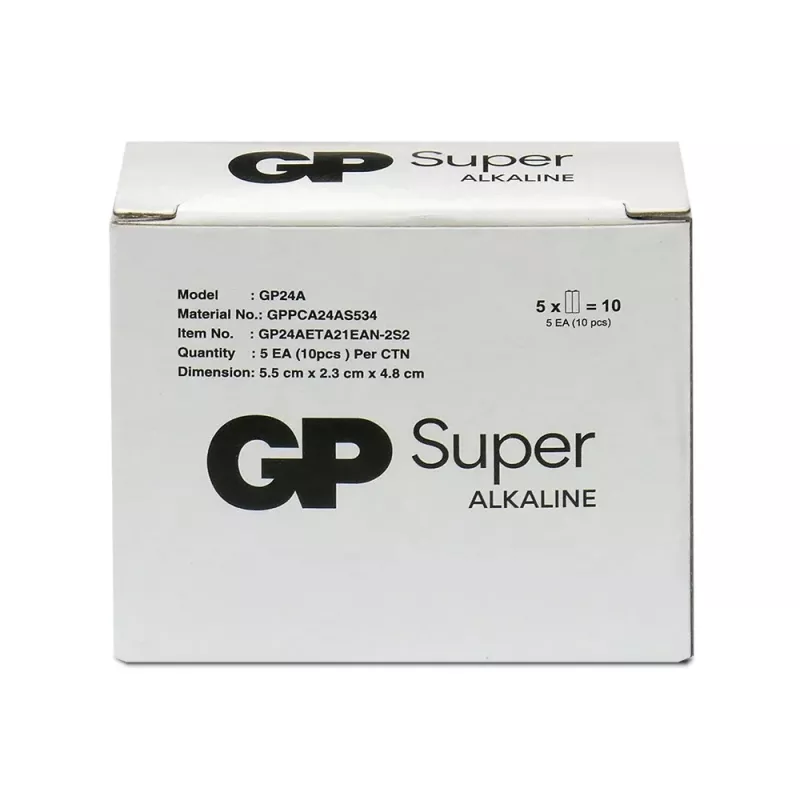Šarminės AAA baterijos GP Battery SUPER 1,5V – pakuotė po 10 vnt.