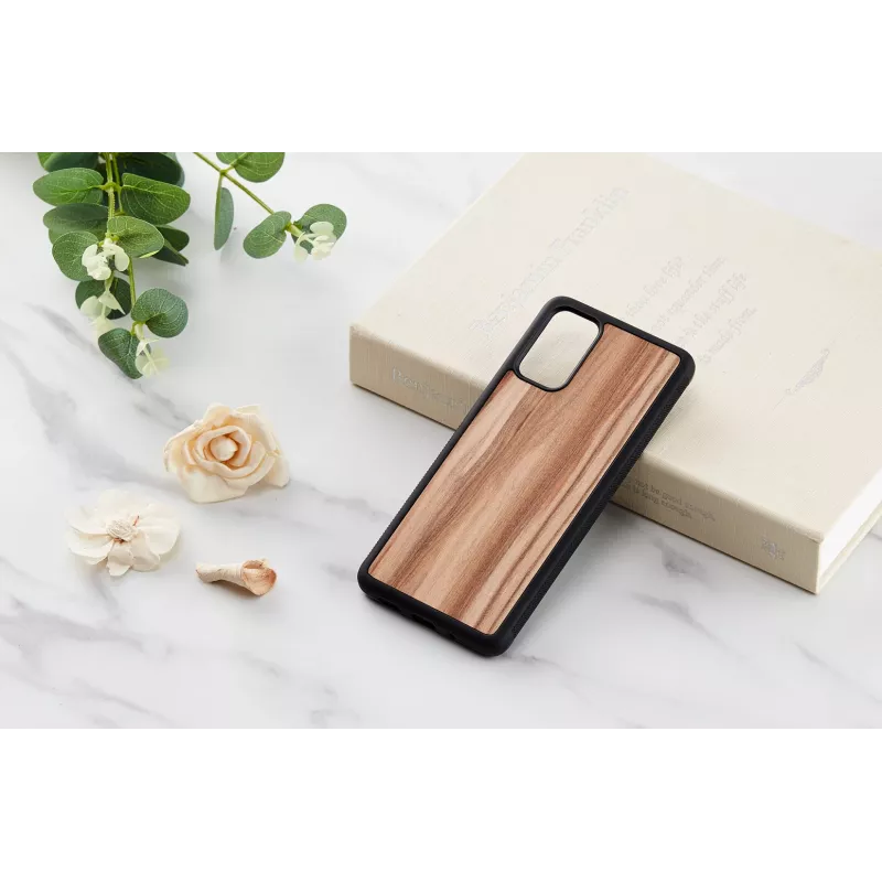 Dėklas Samsung Galaxy S20+ man and wood cappuccino black – apsauginis dėklas su natūralia mediena