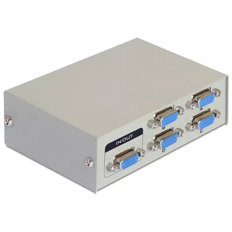 DeLock Switch VGA 4 prievadų rankinis dvipusis – vaizdo jungiklis – 4 x VGA – stalinis (87635)