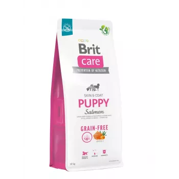 Sausas šunų ėdalas Brit Care Puppy Potato & Salmon 12 kg — be grūdų, 30% baltymų, šuniukams iki 12 mėn.