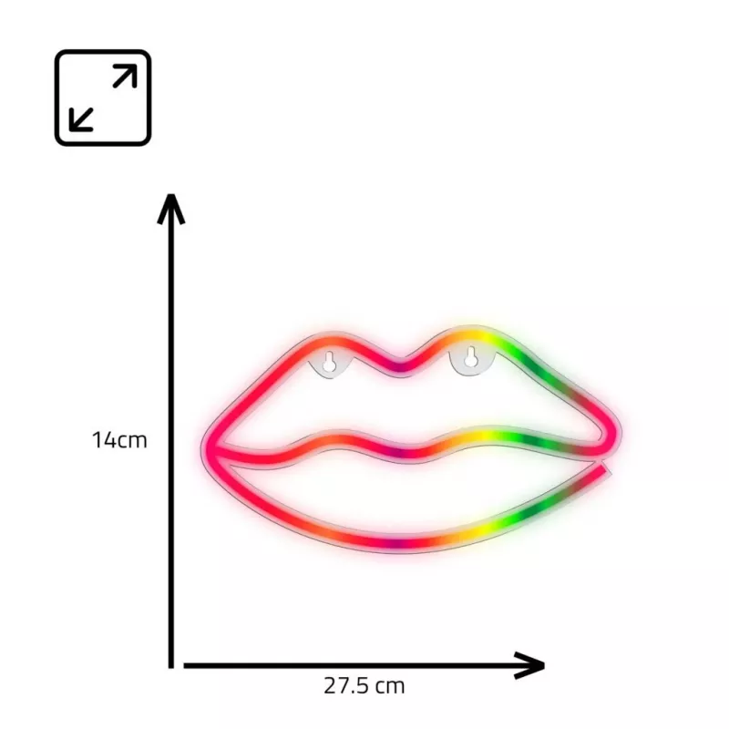 Neoninė lemputė MANTA SNL61RGB LIPS RGB daugiaspalvis dekoratyvinis ženklas