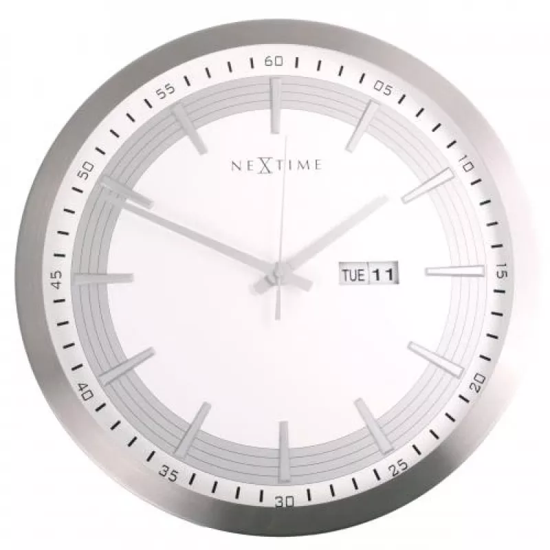 NeXtime klok 3009 Captain sieninis laikrodis, Ø44 cm, baltas