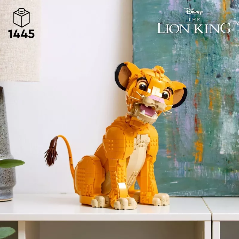 LEGO Disney Jaunasis Simba Liūtas Karalius Kolekcinis Gyvūno Figūrėlės Konstruktorius Suaugusiems, Namų ar Biuro Dekoro Nostalgiška Dovana