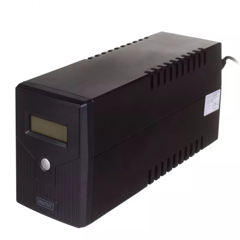 DIGITUS DN-170064-LCD Linijinis interaktyvus UPS, 800VA/480W, 12V/9Ah baterija, 2x CEE 7/7 lizdai, RJ-11, LCD