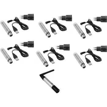 Belaidė DMX sistema EUROLITE QuickDMX rinkinys Siųstuvas 1x + 6x Akumuliatoriniai imtuvai