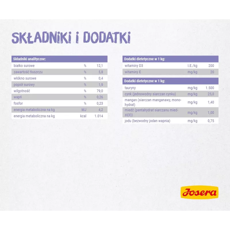 JOSERA vištienos filė su veršiena – šlapias kačių ėdalas – 70 g
