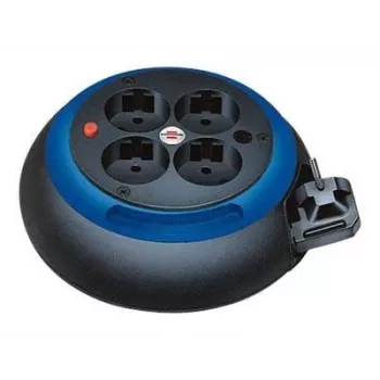 Comfort-Line Mini kabelių ritė CL-S 4 kištukiniai lizdai (juoda/balta, 3 metrai)