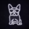 Neoninė lemputė MANTA SNL66WH French Bulldog White – dekoratyvinis LED neoninis šuo prancūzų buldogas baltas