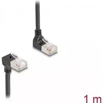 Tinklo kabelis DeLOCK RJ45 Cat.6A 1m juodas