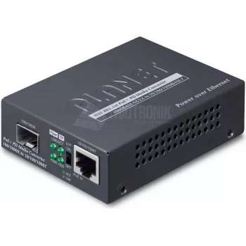 PLANET GT-805A-PD Gigabit PoE+ PD tinklo medijos keitiklis 2000 Mbit/s Juodas