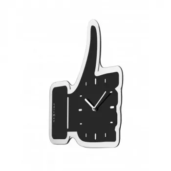 NeXtime klok 3072zw Thumbs up, 40,5x41,5 cm, sieninis, juodas/sidabrinis