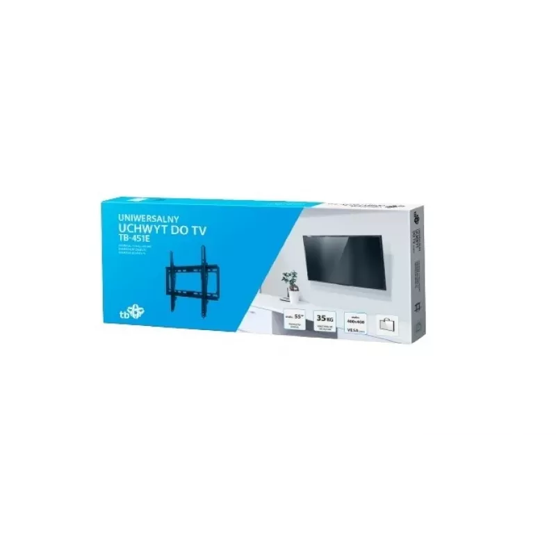 TV laikiklis prie sienos TB 451E, fiksuotas, iki 55 colių (35 kg), VESA 400x400