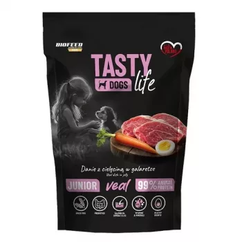 BIOFEED Tasty Dogs Life Junior Veal - šlapias šunų ėdalas - 500g