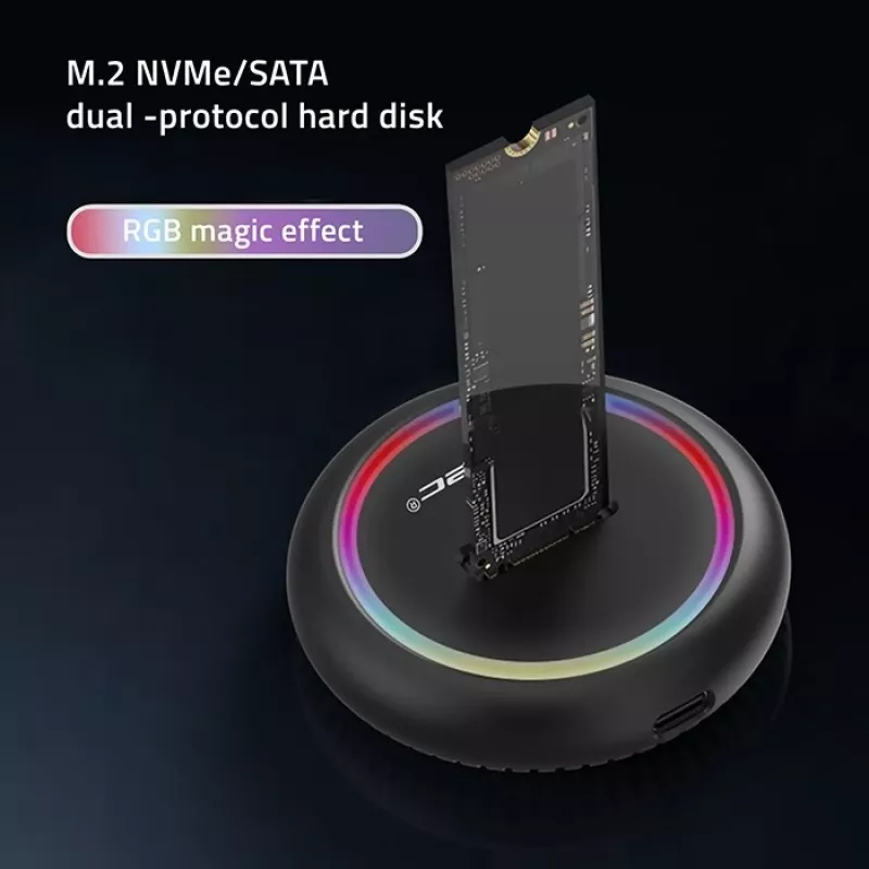 M.2 SSD dėklas QOLTEC 52275, skirtas SATA ir NVMe diskams, USB jungtis