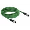 DeLOCK tinklo kabelis M12 (4 kontaktų) (M) į M12 (4 kontaktų) (M) - 5,0 m - SF/FTP - be halogenų - žalias (85920)