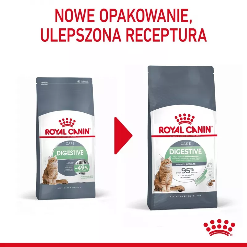 Sausas kačių ėdalas Royal Canin Digestive Care 10 kg – suaugusioms, žuvies ir paukštienos receptūra, 38% baltymų, 15% riebalų