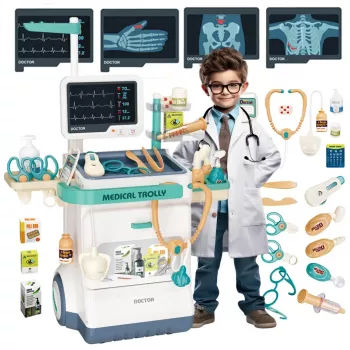 Interaktyvus gydytojo žaidimų rinkinys su vežimėliu Extralink Toys