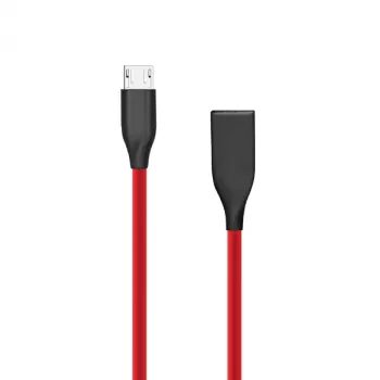 USB-Micro USB silikoninis laidas (raudonas, 2 m)