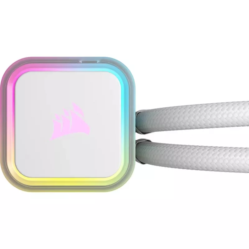 CORSAIR iCUE H100i RGB ELITE procesoriaus vandens aušinimo sistema 1 pakuotė balta 120 mm