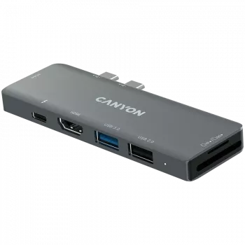Canyon DS-5 USB 2.0 Type-C pilkos spalvos SD kortelių skaitytuvas 60 Hz