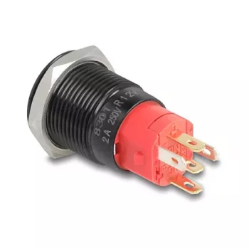 Jungiklis mygtukinis DELOCK 22013 16 mm 12 V juodas