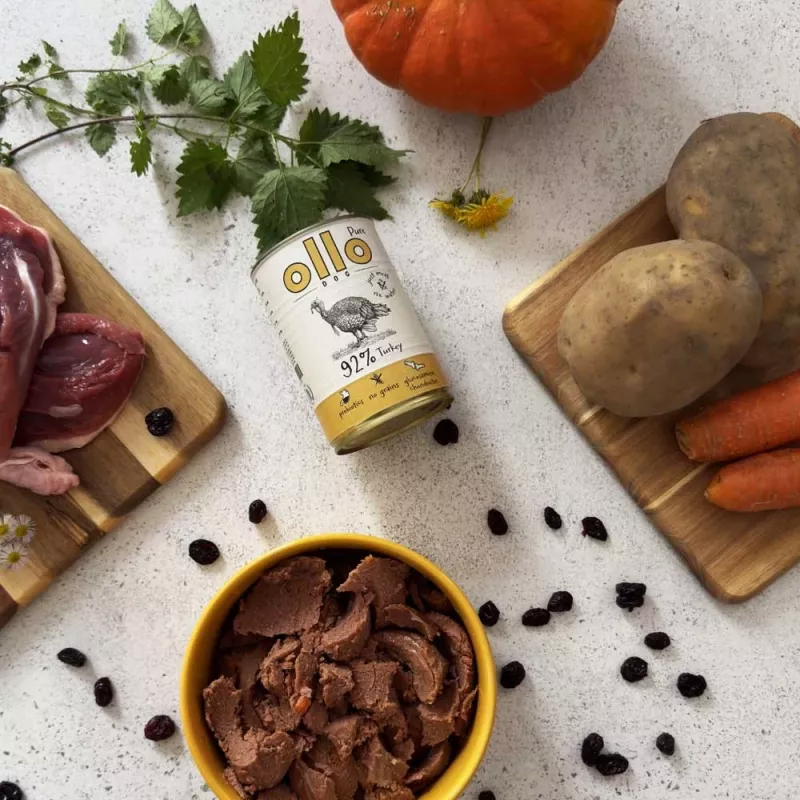 OLLO Pure Turkey šlapias ėdalas šunims – 850 g