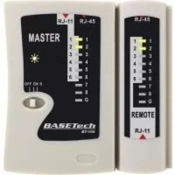 Basetech kabelių testeris BT-100, tinkamas RJ-45, RJ-11