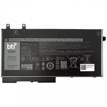 Baterija BTI, skirta Dell Latitude 5420 Rugged, 11,4 V, 51 Wh (3 elementų), juoda