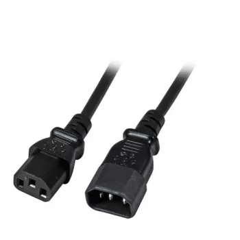 EFB-Elektronik IEC maitinimo ilginimo laidas C14 180° - C13 180°, juodas, 1,0 m, 3 x 0,75 mm²