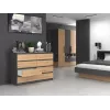 Komoda Top e shop M8 140 ANT/ART su 8 stalčiais, Antracitas/Ąžuolas, 1380×400×970 mm