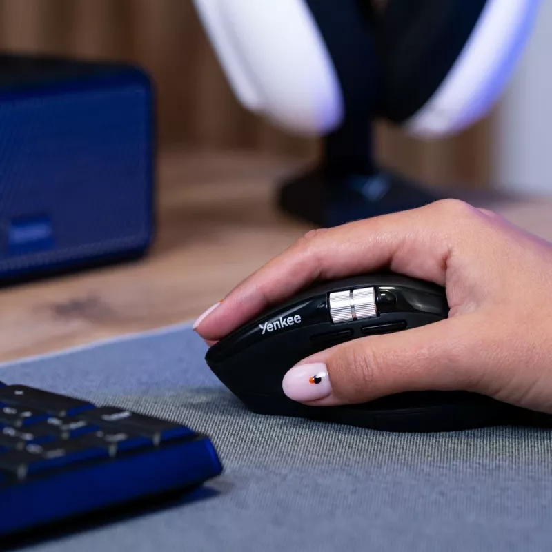 Belaidė pelė YENKEE SPIN DUAL 2095BK (YMS 2095B SPIN) – kompaktiška dviejų režimų optinė pelė