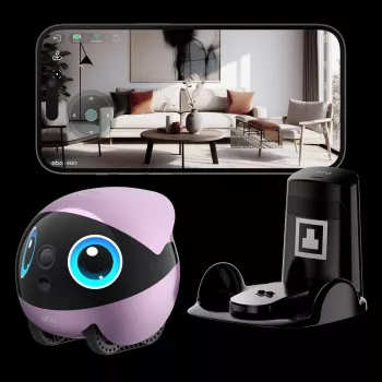 EnaBot Ebo Air 2 Plus namų mobilus stebėjimo robotas su AI kamera, violetinė