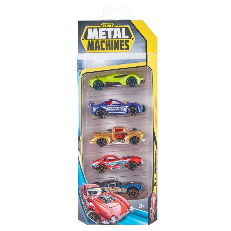 Zuru Metal Machines 1:64 liejamų metalinių automobilių 5 vnt. rinkinys, 2 serija, mišrių modelių