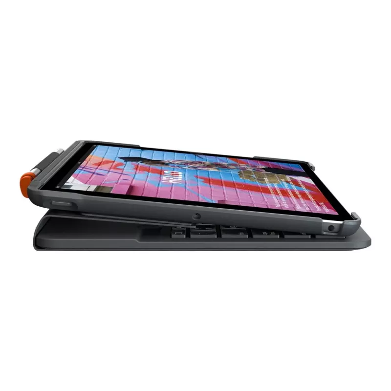 Logitech Slim Folio pilka Bluetooth QWERTZ Šveicariškas išdėstymas klaviatūra iPad dėklui