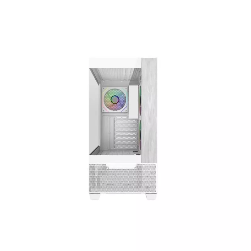 Cooler Master Elite 690 WOOD White korpusas, 270° pilno vaizdo grūdintas stiklas, vientisi kampai