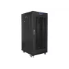 Stacionarus 19 inch serverio spintos rėmas 27U 600x800 mm juodas su perforuotomis durimis ir LCD ekranu (plokščia pakuotė)