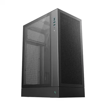 PC korpusas DeepCool CH170 PLUS Tower Black – mikro-ATX/mini-ITX, grūdintas stiklas, USB-C, viršuje montuojamas maitinimo šaltinis