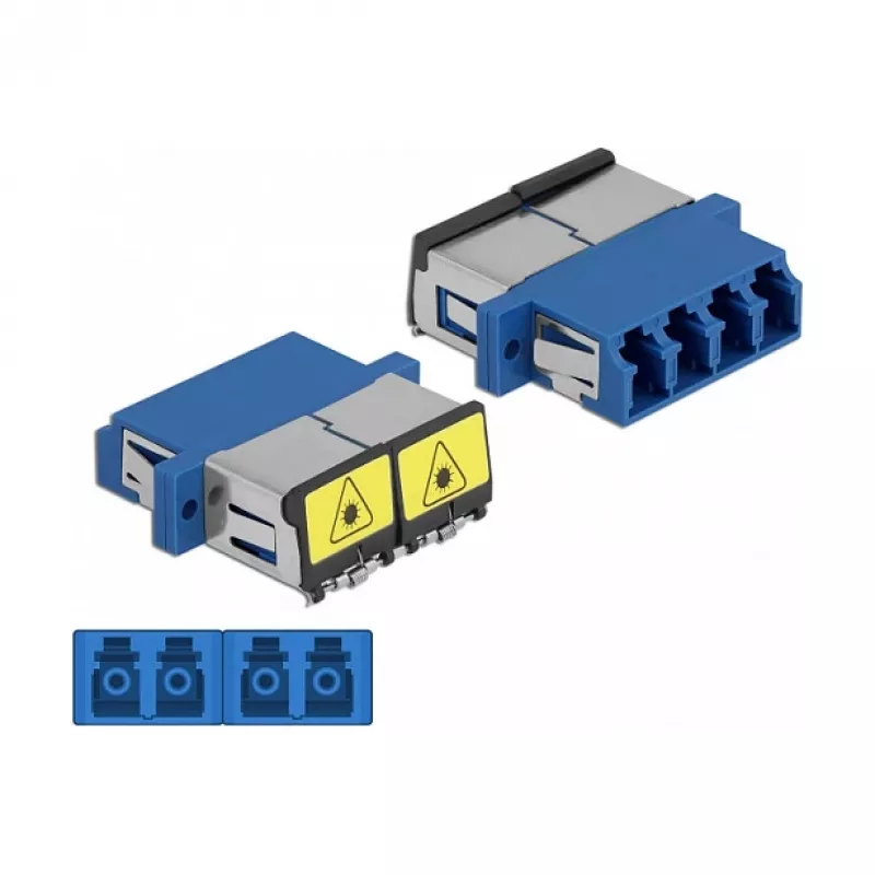 Optiminis skaidulinis jungtuvas DeLOCK 86903 LC Quad moteriškas į LC Quad moterišką vienmodis mėlynas