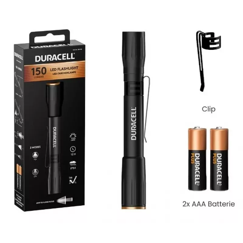 Duracell DF150 žibintuvėlis juodas