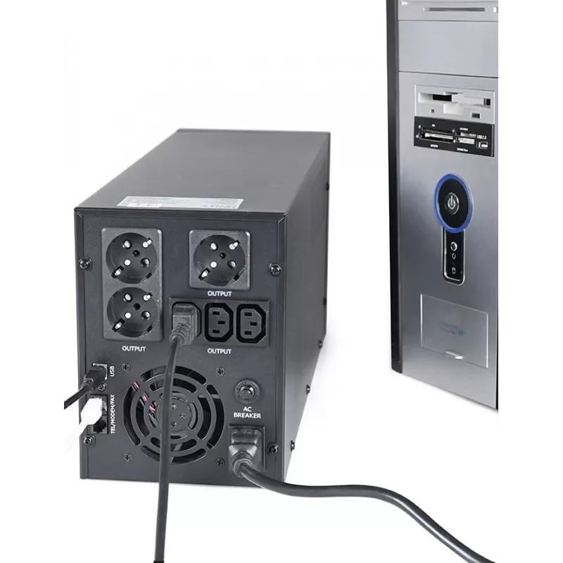 Gembird EnerGenie EG-UPS-036 nepertraukiamo maitinimo šaltinis (UPS) Line-Interactive 3 kVA 1800 W 6 lizdai